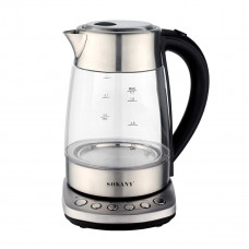 Електрочайник з підсвічуванням Sokany SK-09003 Electric Kettle 2200W 1,7l прозорий чайник