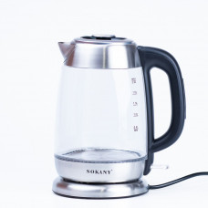 Электрочайник Sokany SK-SH-1069 Electric Kettle 2000W 2l прозрачный чайник