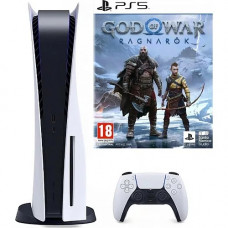 Ігрова консоль Sony PlayStation 5 825GB Blu-ray Edition White + God of War Ragnarok (ваучер на скачування)