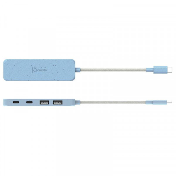 USB-хаб J5create 2 USB-A/2 USB-С Cyan (JCH342EC-N)