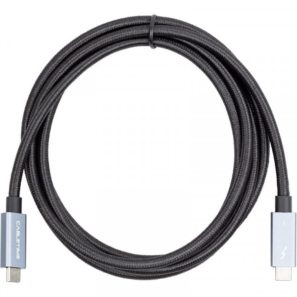 Кабель PowerPlant USB Type-C - USB Type-C (M/M), 40Gbps, 100W, 2м Black (CA913343)