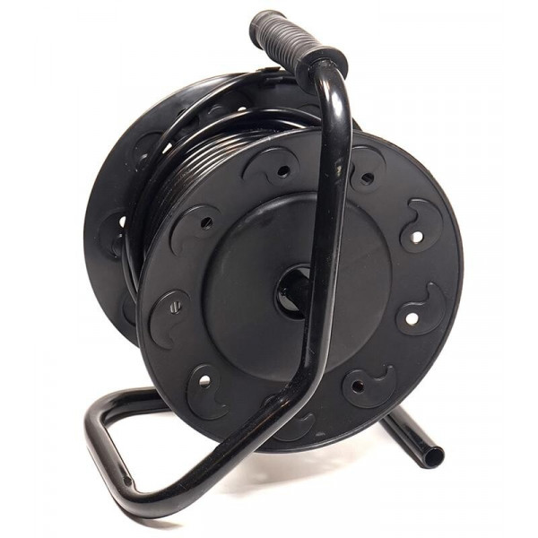 Подовжувач на котушці PowerPlant JY-2002/15 (PPRA10M150S4) 4 розетки, 15 м, чорно-жовтий
