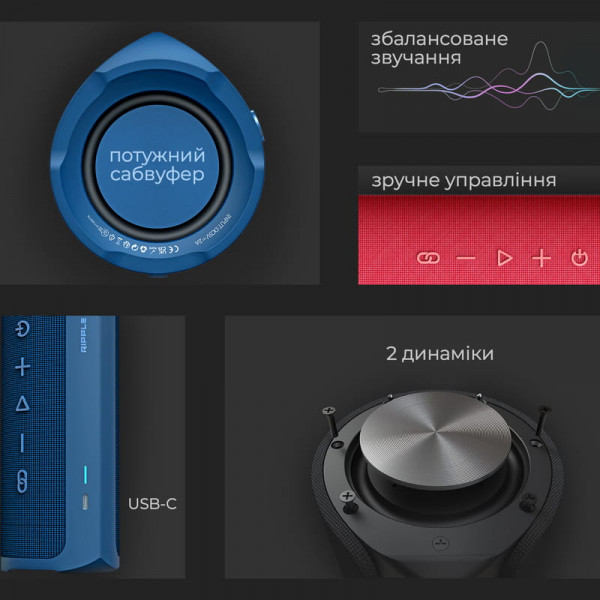 Акустична система HiFuture Ripple 30W Red (ripple.red.)