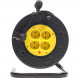 Подовжувач на котушці PowerPlant JY-2002/50 (PPRA10M500S4) 4 розетки, 50 м, чорний/жовтий