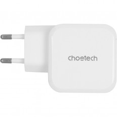 Мережевий зарядний пристрій Choetech GaN USB Type-C 45W PD 3.0 QC 3.0 PPS White (PD8007)