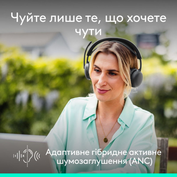 Bluetooth-гарнітура Logitech Zone Wireless 2 ES Graphite (981-001503)