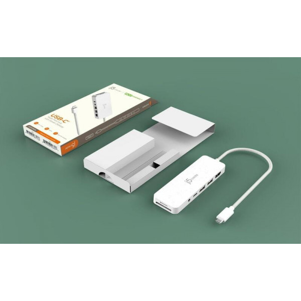 USB-хаб J5create USB-C 6-в-1 White (JCD373EW-N)