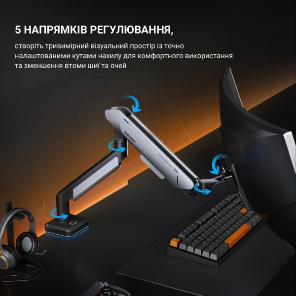 Кронштейн Anda Seat Stealth Pro II RGB 17"-42" Orange (AD-W-A9X-1S-BO) (VESA100х100)