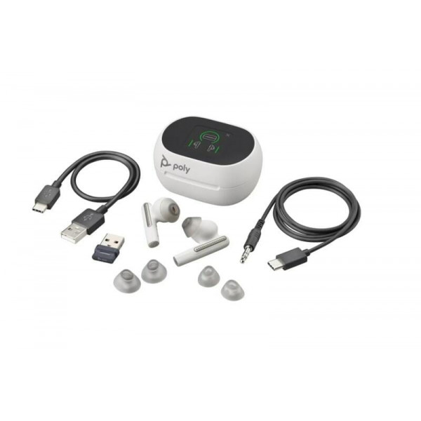Bluetooth-гарнітура Poly Voyager Free 60+ Earbuds + BT700A + TSCHC White (7Y8G5AA)
