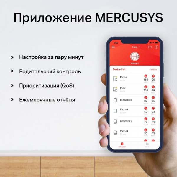 WiFi Mesh-система Mercusys Halo H50G(3-pack)