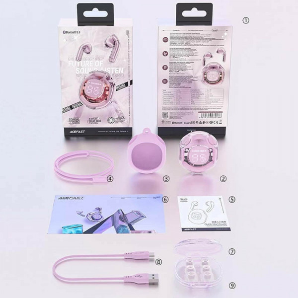 Bluetooth-гарнітура Acefast T8 Lotus Pink (6974316282242)