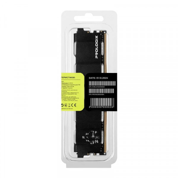 Модуль пам`ятi DDR4 16GB/3200 Prologix Black (PRO16GB3200B4)