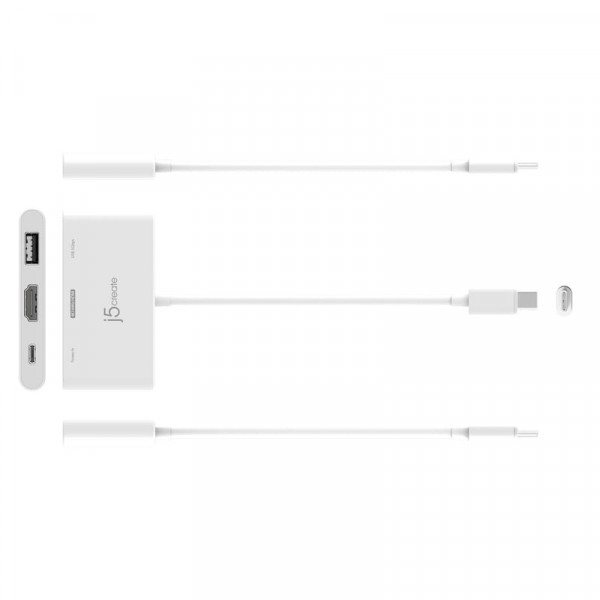 USB-хаб J5create USB-C 3-в-1 White (JCA399-N)