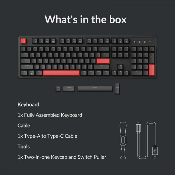 Клавіатура Lemokey X3 Keychron Mechanical Brown Switch UA Black (X3-H3-UA)