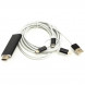 Кабель PowerPlant (CA911912) HDMI-Lightning-Type-C-MircoUSB, 1 м, білий