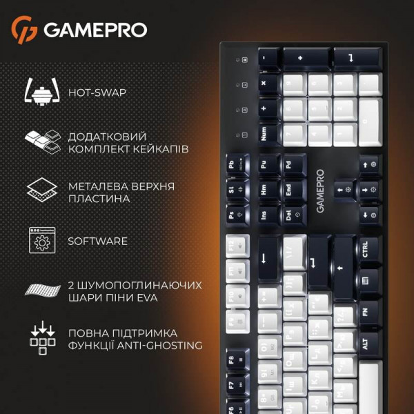 Клавіатура GamePro Genesis Metallic MK144B Outemu Red Swithes USB Black