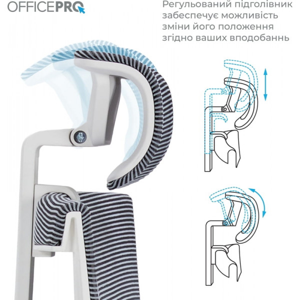 Крісло офісне Officepro Elegant OC660-W-DG-DG White/Dark Gray