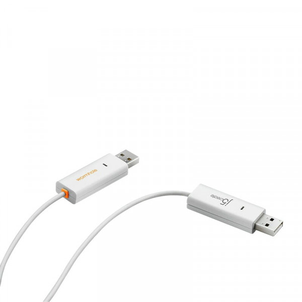 Адаптер J5create USB-A/USB-A (M/M), 1.8 м, White (JUC400-N)