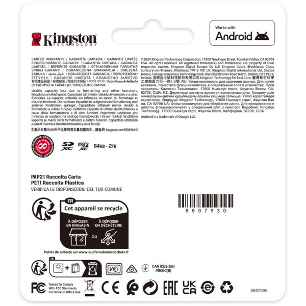 Карта пам`яті MicroSDXC 128GB UHS-I Class 10 Kingston Canvas Select Plus R150MB/s (SDCS3/128GBSP)