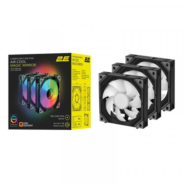 Вентилятор 2E Gaming Air Cool Magic Mirror Black (2E-ACF120MB-ARGB)