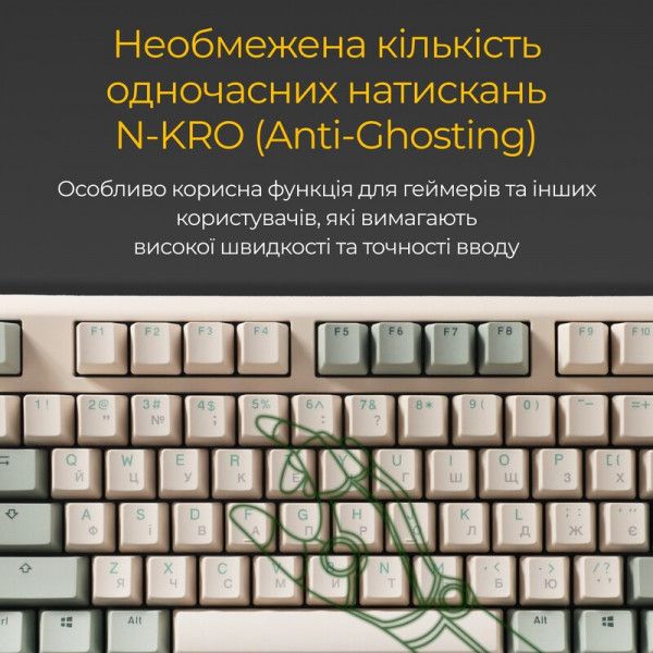 Клавіатура Ducky One 3 TKL Cherry MX Brown UA USB Matcha Cream (DKON2187-BUAPXМAEGGC1)