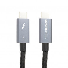 Кабель PowerPlant USB Type-C - USB Type-C (M/M), 40Gbps, 100W, 1м Black (CA913336)