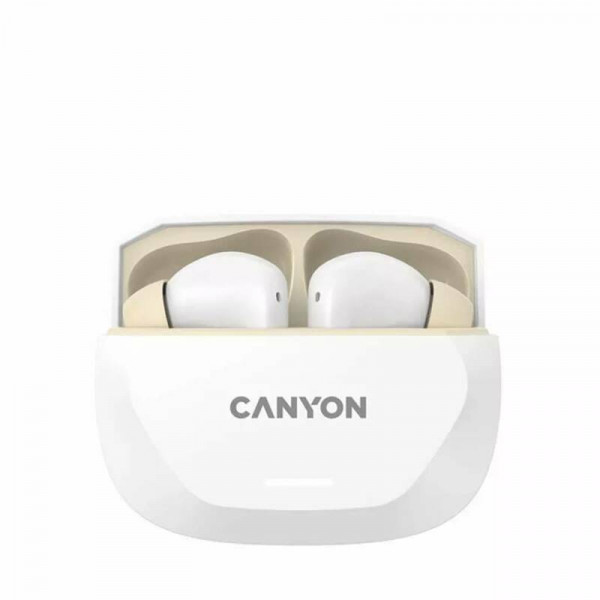 Bluetooth-гарнітура Canyon TWS-7 Hexagon White/Beige (CNS-TWS7WB)