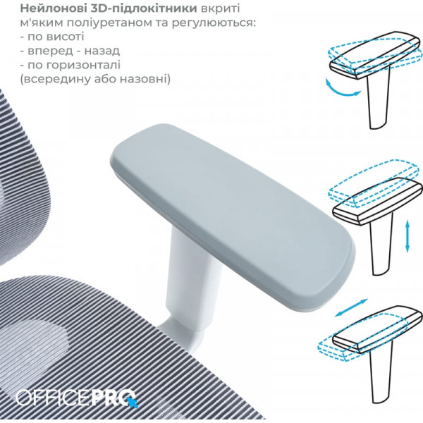 Крісло офісне Officepro Wave OC670-G-G-G Grey