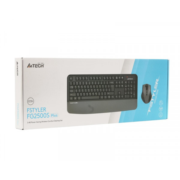 Комплект (клавіатура, миша) бездротовий A4Tech Fstyler FG2500S Plus Grey