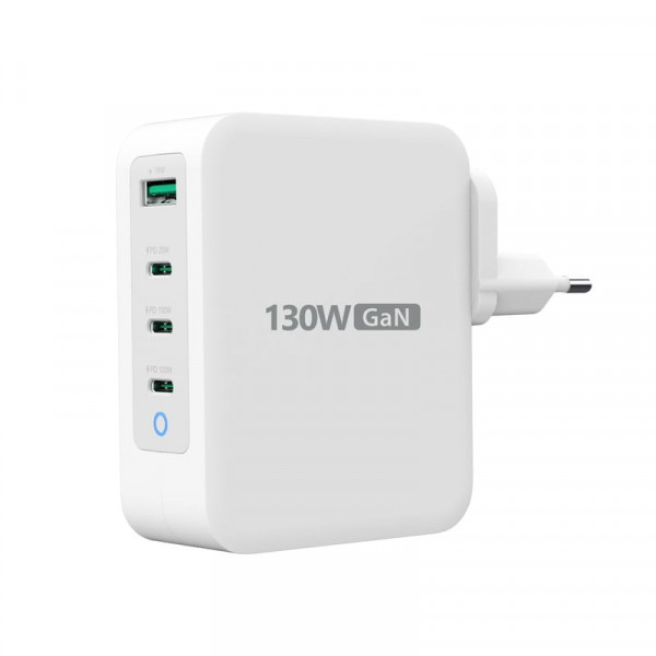 Мережевий зарядний пристрій J5create GaN USB-C 130W White (JUP43130E-EN)
