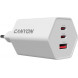 Мережевий зарядний пристрій Canyon Exagon 65 GaN 65W 2xPD 1xQC EU White (CND-CHAHEX65W)