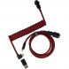 Кабель для клавіатури Keychron Premium Coiled Aviator Cable-Angled Red (CAB4_KEYCHRON)