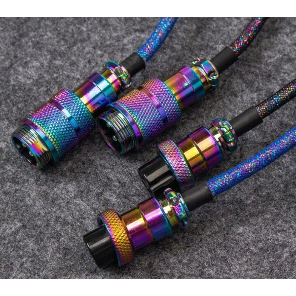 Кабель для клавіатури Keychron Premium Coiled Aviator Cable-Angled Red (CAB4_KEYCHRON)