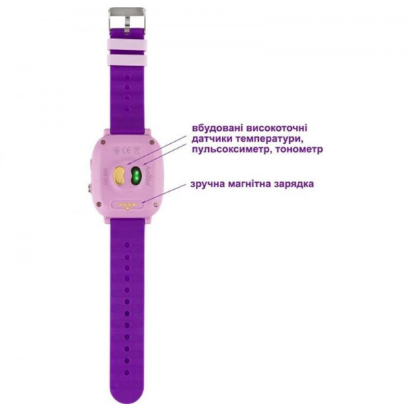 Дитячий смарт-годинник AmiGo GO005 4G WIFI Thermometer Purple