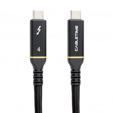 Кабель PowerPlant USB Type-C - USB Type-C (M/M), USB4, 40Gbps, 100W, 1м Black (CA913299)