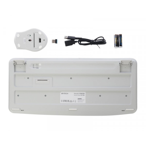 Комплект (клавіатура, миша) бездротовий A4Tech Fstyler FG2500S Plus White