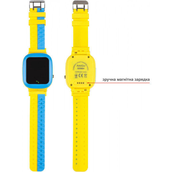 Дитячий смарт-годинник AmiGo GO004 Glory Splashproof Camera+LED Blue Yellow