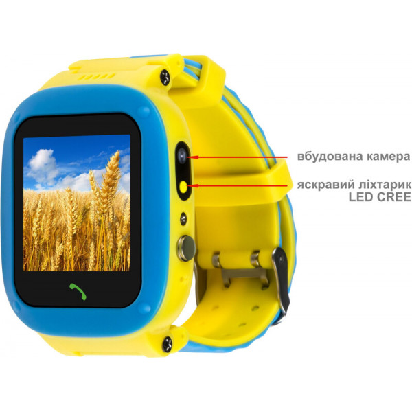 Дитячий смарт-годинник AmiGo GO004 Glory Splashproof Camera+LED Blue Yellow
