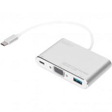 Концентратор USB Type-C Digitus Silver (DA-70839) USB 3.0, VGA, USB-C