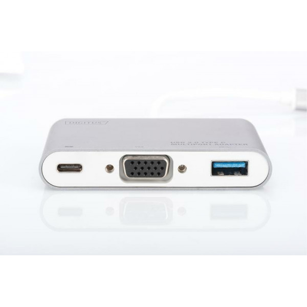 Концентратор USB Type-C Digitus Silver (DA-70839) USB 3.0, VGA, USB-C