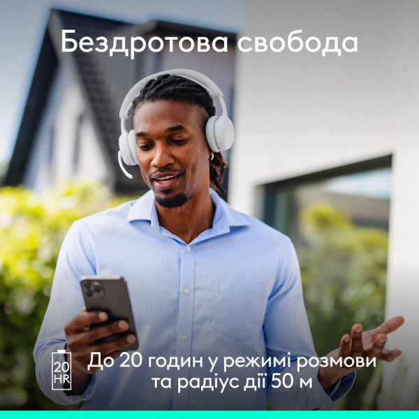 Bluetooth-гарнітура Logitech Zone Wireless 2 ES Off-White (981-001508)