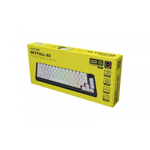 Клавіатура бездротова Hator Skyfall 65 Wireless Black-White (HTK3160UA)