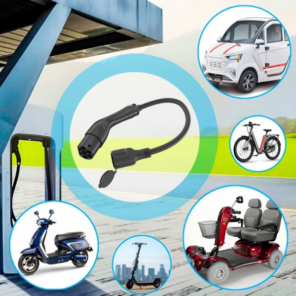 Перехідник EnerGenie для електромобіля Type 2 у євророзетку 16А (EV-T2MACF-3.7KW-0.5M)