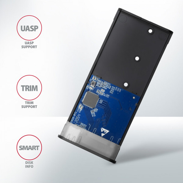 Зовнішня кишеня Axagon NVMe M.2 2242/2260/2280 USB Type-C 3.2 Black (EEM2-SB2)