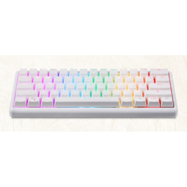 Клавіатура бездротова Motospeed SK66 Gateron Red Hot Swap White (mtsk66wmr)