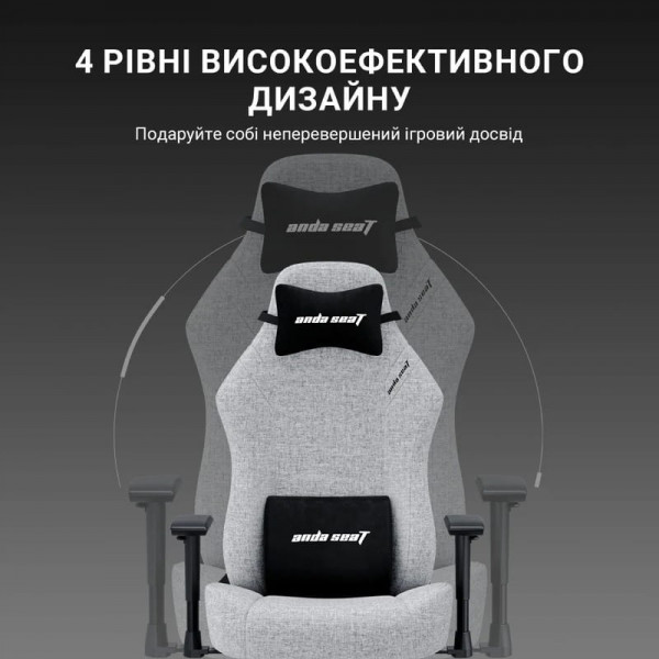 Крісло для геймерів Anda Seat Luna Pro Size L Gray Fabric (AD18T-44-G-F)