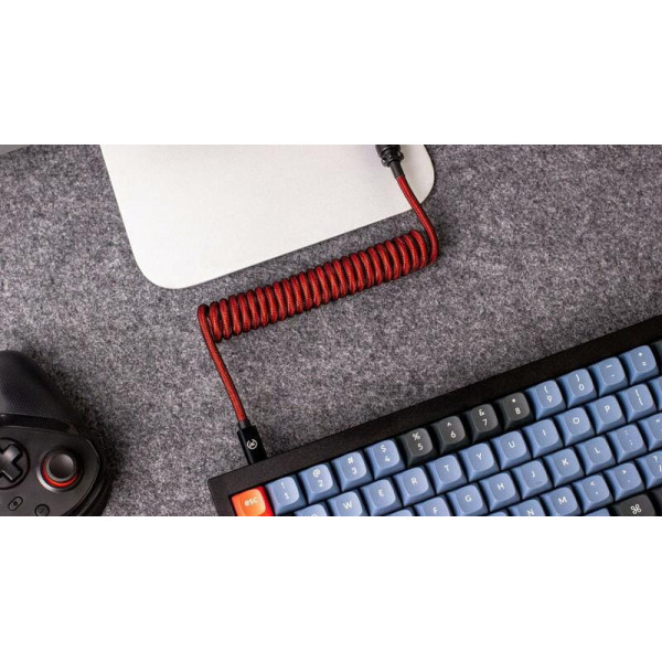 Кабель для клавіатури Keychron Premium Coiled Aviator Cable-Straight Red (CAB2_KEYCHRON)