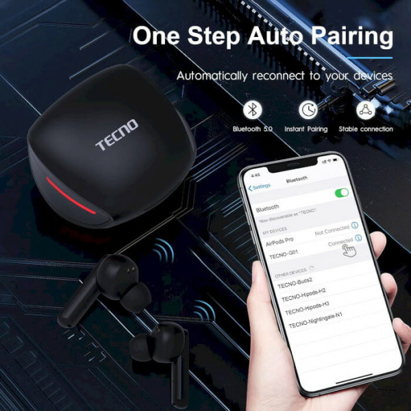 Bluetooth-гарнітура Tecno G01 Black (4895180780899)