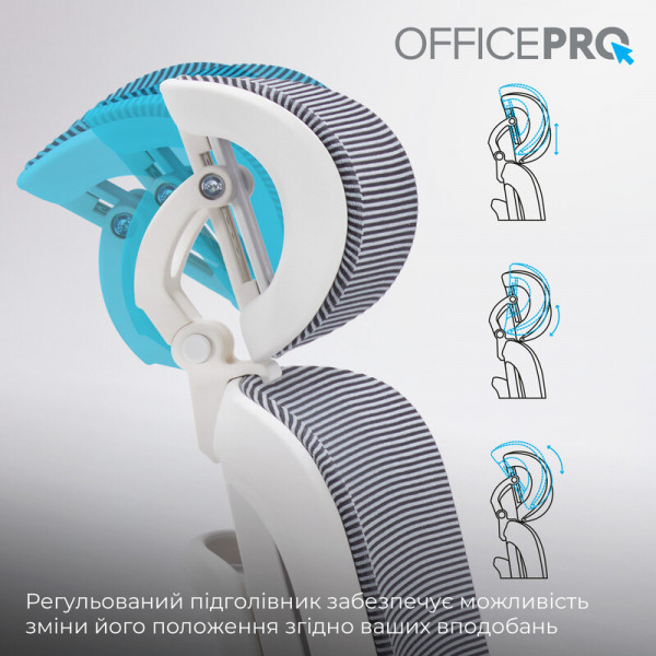 Крісло офісне Officepro Skyline White/Dark Gray (OC680-W-DG-DG)