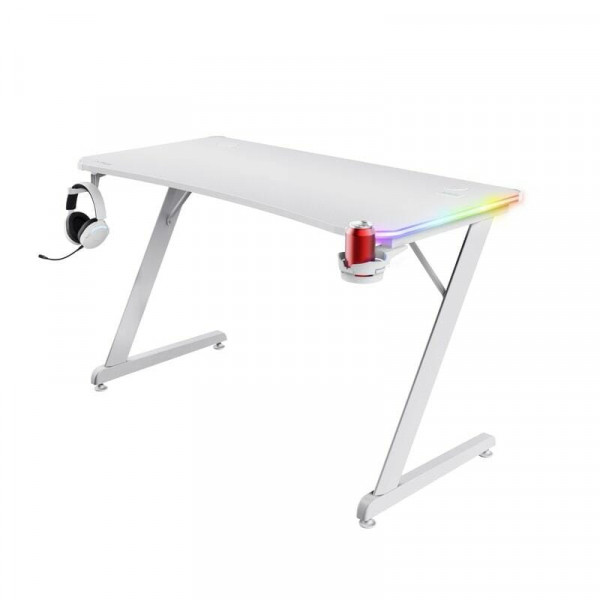 Геймерський стіл Trust GXT 709W Luminus RGB White (25328)